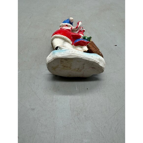 Vintage Snowman & Child Skiing Figurine village shine tree 3.5X2.5" READ - Picture 9 of 9